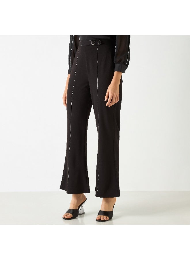 Iconic Iconic Solid Regular Fit Flexi Waist Trousers  - Image 1