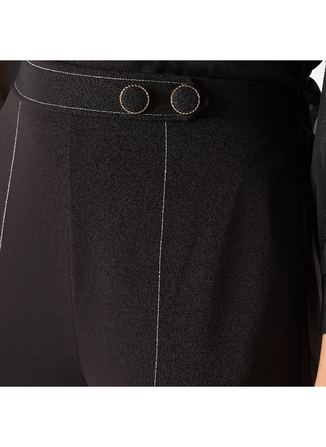Iconic Iconic Solid Regular Fit Flexi Waist Trousers  - Image 4