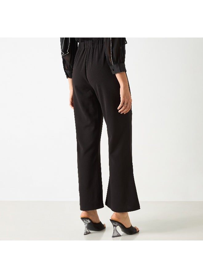 Iconic Iconic Solid Regular Fit Flexi Waist Trousers  - Image 2