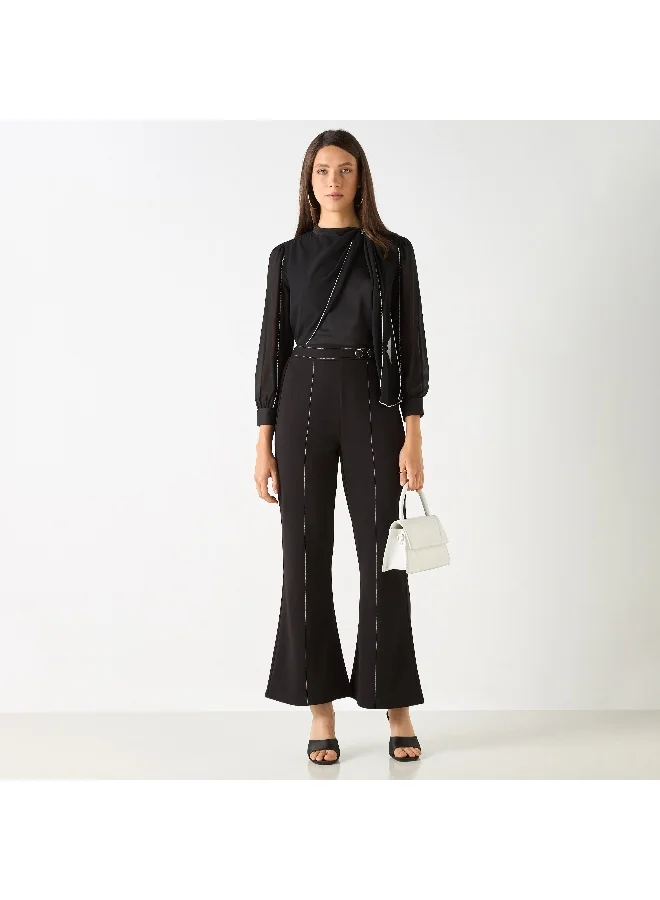 Iconic Iconic Solid Regular Fit Flexi Waist Trousers