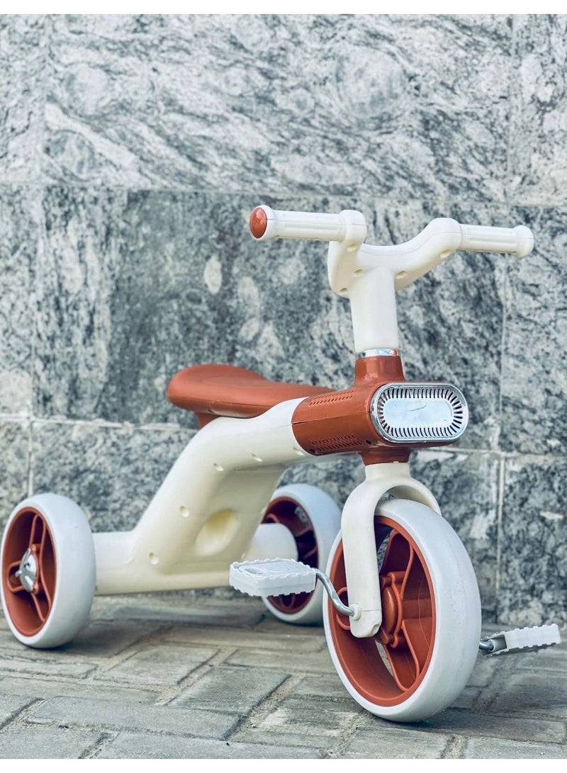 Lacoz Kids Cycle Tricycle Light and  Music with EVA Silent Wheels and Comfortable Seat for Boys & Girls Brown - Image 5
