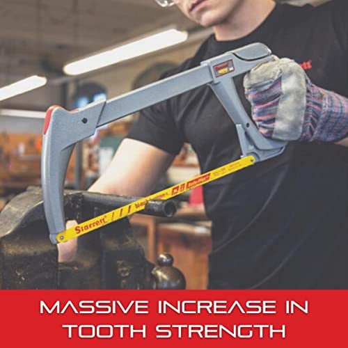 Starrett Bi-Metal Unique HSS Safe-Flex Hand Hacksaw Blade - Ideal for Contractors and Tradesmen - 12" Length, 1/2" Width, 0.024" Thickness, 24 TPI - 2-Pack - KBS1224-2 - Image 4