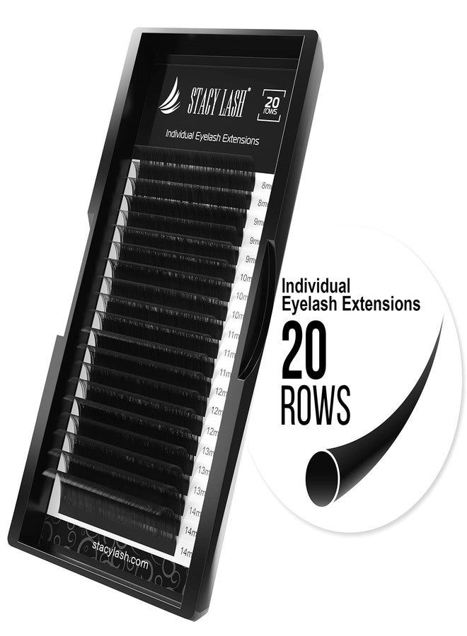 Stacy Lash Eyelash Extensions Thickness - 0.12mm Length - 11mm Curl - D 20 Rows Tray Black Semi-Permanent Individual Eyelashes Extensions Lash (11mm, 0.12mm - Curl-D) - Image 2