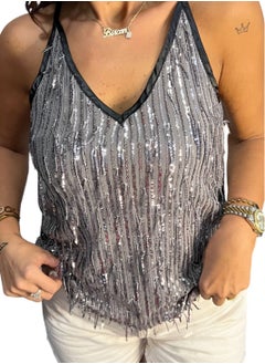 VENTIUP Sequin Blouse Silver  - Image 1