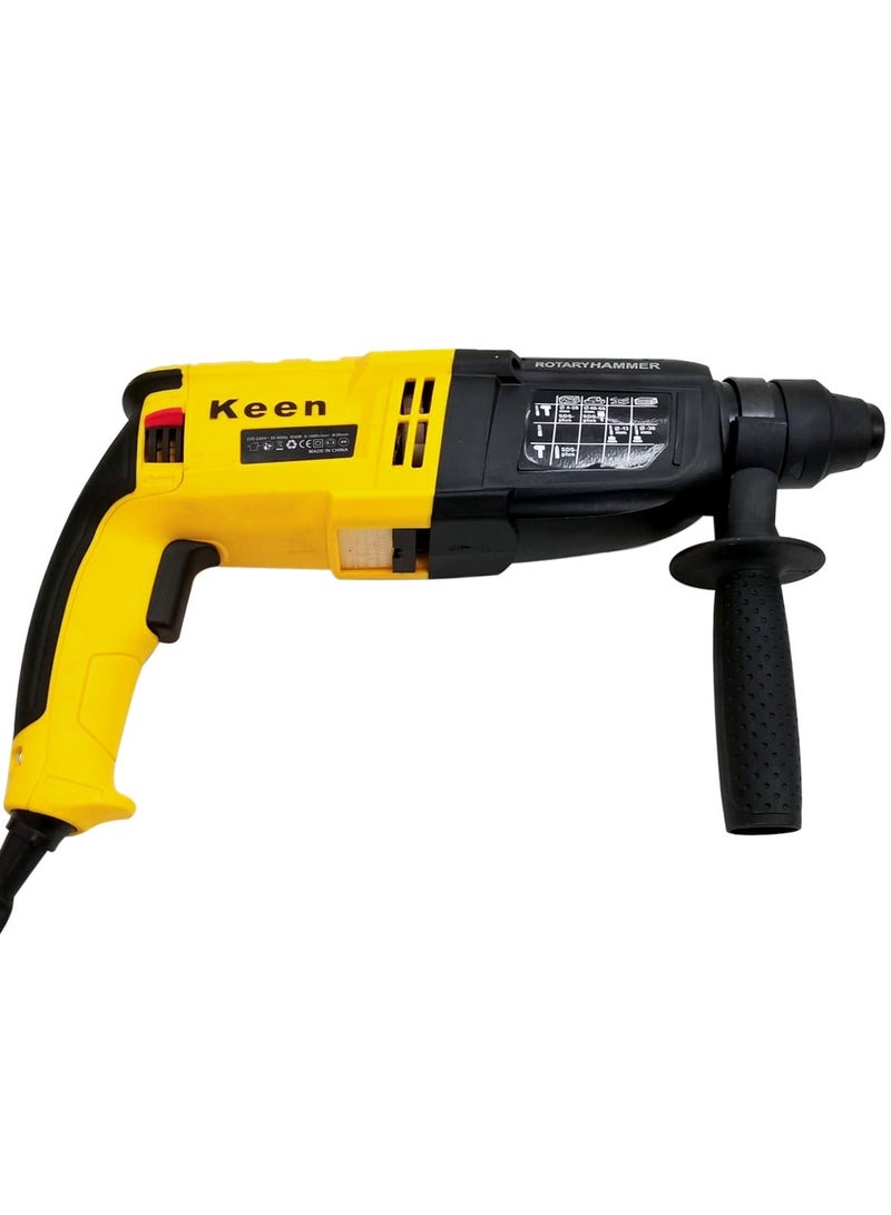 Keen Hammer Drill with 9 pcs accessories for Wall , Steel, Aluminium works, 950W 220-240V 50-60Hz 1600rpm 28 mm - OS-101 - Image 4