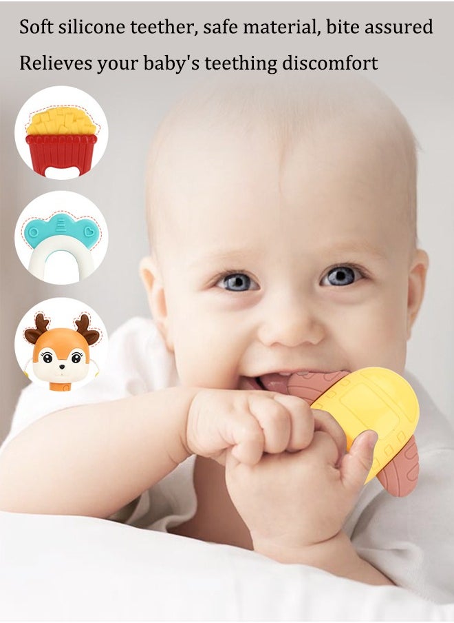 Aissiora 12PCS Baby Teethers Baby teething set Teether rattle toy Baby rattle toys Relieves your baby's teething discomfort Grip training Toys for early education for babies  - Image 4