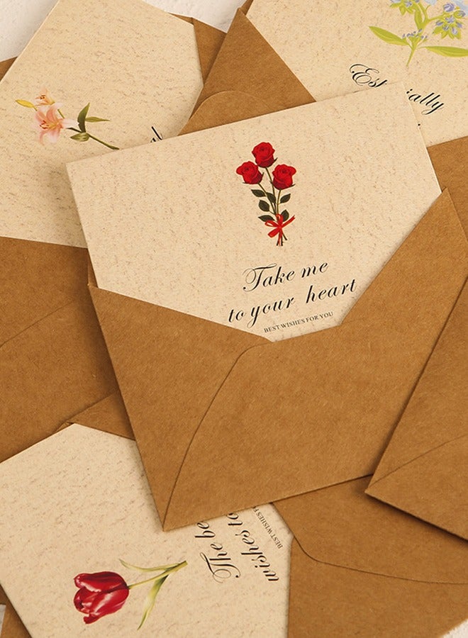 BF HOME 6 Packs Greeting Card Floral Designs of Greeting Cards with Envelopes, Stickers, Blank Note Cards for Friend - Image 4