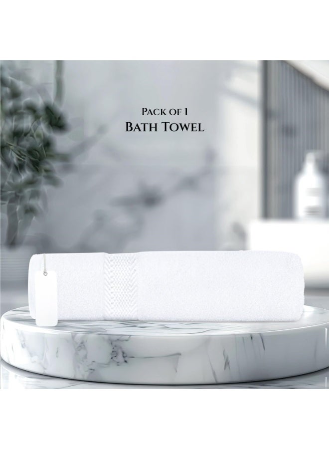 NextHIAS Luxury Cotton Bath Towel 70x140 cm - Premium Hotel & Spa Quality White Towel, Highly Absorbent, Quick-Drying, Ultra-Soft for Bathroom, Gym & Guest Use (Pack of 1) - Image 3