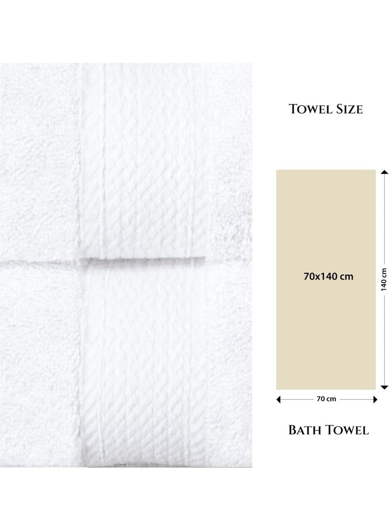 NextHIAS Luxury Cotton Bath Towel 70x140 cm - Premium Hotel & Spa Quality White Towel, Highly Absorbent, Quick-Drying, Ultra-Soft for Bathroom, Gym & Guest Use (Pack of 1) - Image 2