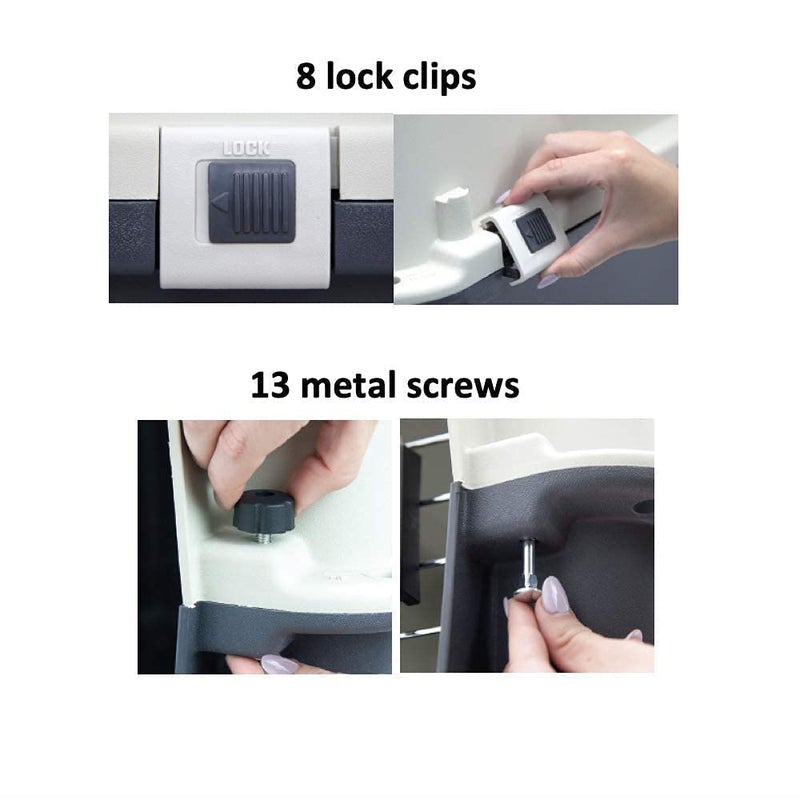 KittuPet Heavy Duty Pet Travel Cage - Plastic Flight Cage for Pets (Grey - White) (24 inch Flight cage) - Image 2