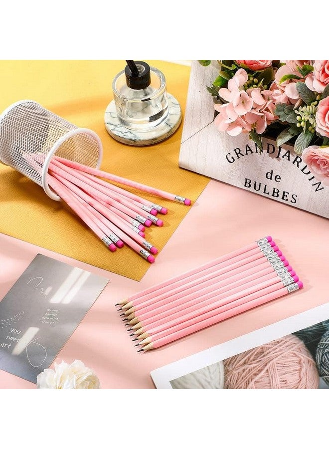 Tinlade 50 Pcs Triangular Grip Pencils Wedding Pencils Hb Graphite Pencil Pack Wood Pencils With Eraser For Back To School Drawing Sketching Bridal Shower Office Supplies(Pink) - Image 4