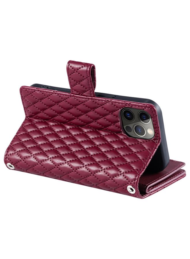 زبون جراب هاتف iPhone 12 Pro Max لامع بسحاب ومحفظة جلدية - Image 5