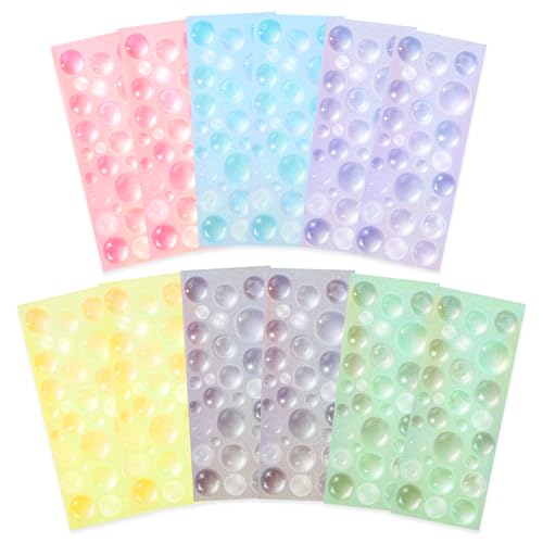Zyghjort Bubble Stickers 12 Sheets Colorful Bubble Korean Deco Stickers Cute Self Adhesive Photocard Sticker Decorative Pop Sticker for Scrapbooking Gift Card Binder Album Arts Craft Phone Cases - Image 1