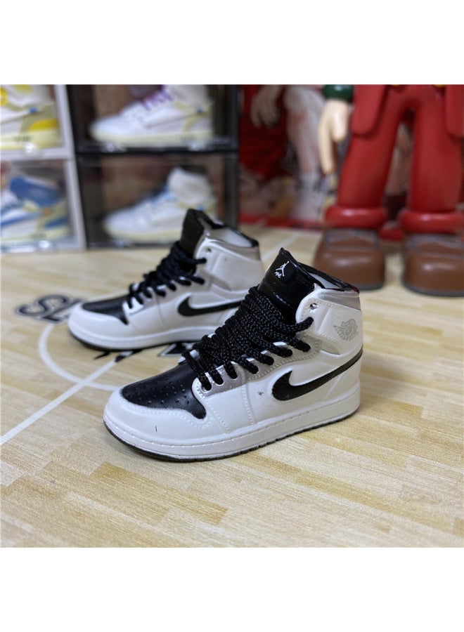 1/6 Mini Sneakers Model Aj1 Creative Cute Basketball Shoes Keychain Car Bag Jewelry Aj Keychain-Color:1 Little Leonard (pair Of Nude Shoes) - Image 1