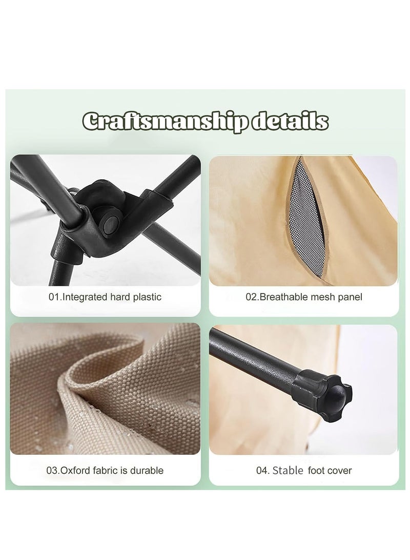 KASTWAVE كرسي تخييم محمول 2 حزمة، كرسي قابل للطي خفيف الوزن، كراسي ظهر، كرسي قابلة للطي من الجيل الثالث، خفيف الوزن ومضغوط للتخييم والتنزه، شديد التحمل، مع 2 جيب جانبي - Image 5