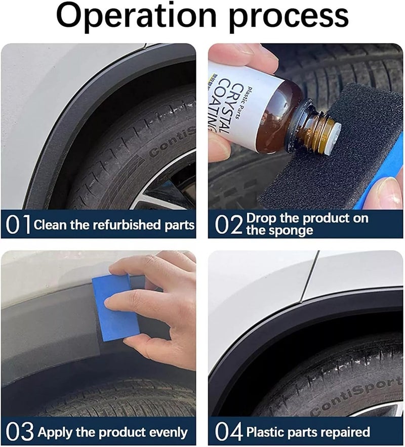 KIRMIT Crystal Coating for Car and Bike Plastic Parts | 30ml PVC Restorer for Revitalizing Coating Agent | automotive Dashboard Plastic Crystal Coating Cleaner Polish Shining (pack of 1) - Image 4