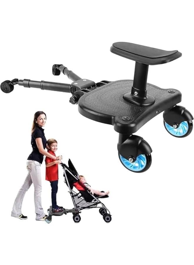 هوكور 2024 New Stroller Board, 2-in-1 Sit-Stand Stroller Glide Board with Removable Seat, Suitable for Most Strollers, Accommodates Children up to 55 lbs Mini Stroller Stand Board (Blue) - Image 1
