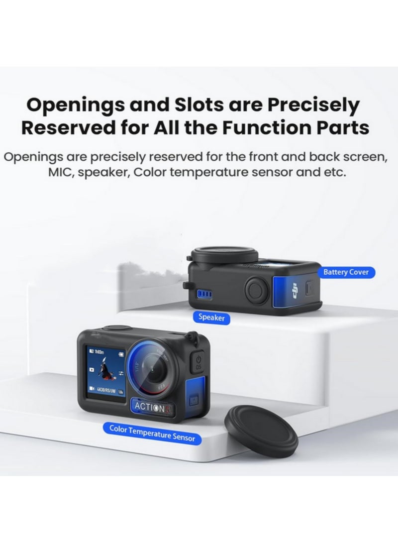 1pcs Silicone Case for DJI Osmo Action 5 Pro Silicone Protective Cover with Anti Lost Neck Lanyard Accessories for DJI Action 5 Pro Camera Black  - Image 5