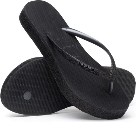 هافاياناس Slim Flatform Sparkle Platform Flip Flops Women's Slippers