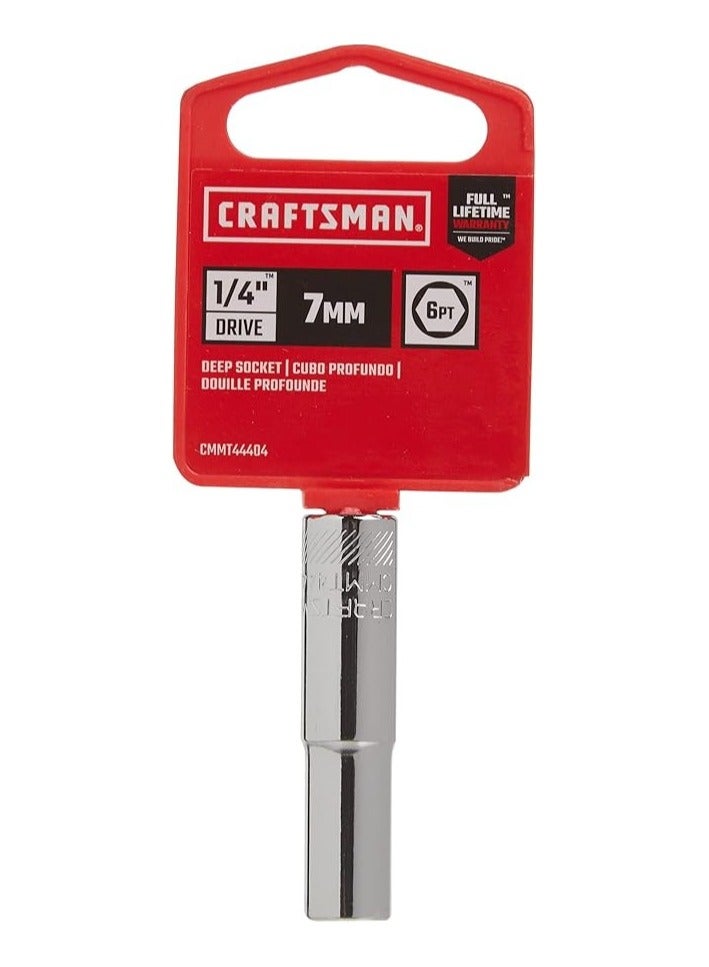 CRAFTSMAN Deep Socket, Metric, 1/4-Inch Drive, 7mm, 6-Point - Image 3