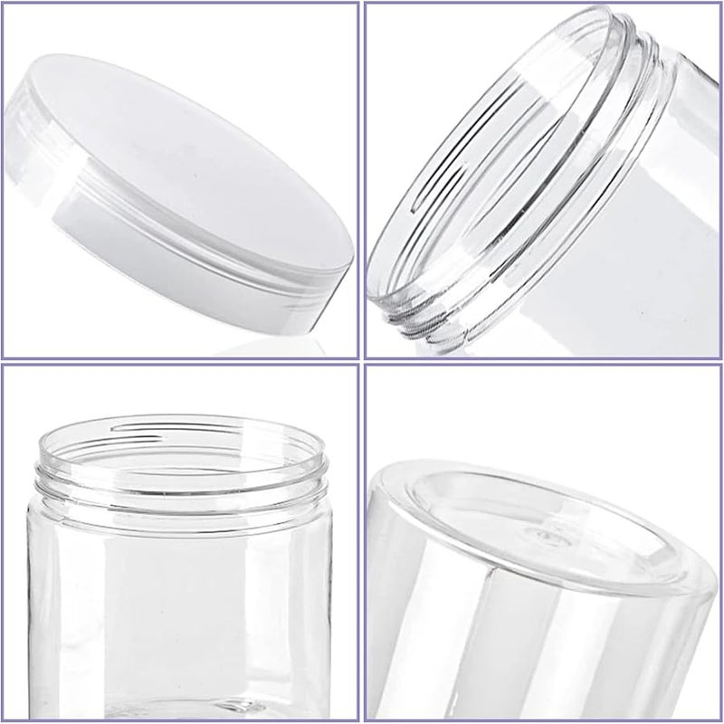 Panxxsen 20 Pack 4oz Clear Plastic Jars with Lids,Wide-Mouth Refillable Storage Containers,Empty Round Containers for Candy,Beads,Lotion,Slime Making and Food Storage - Image 3