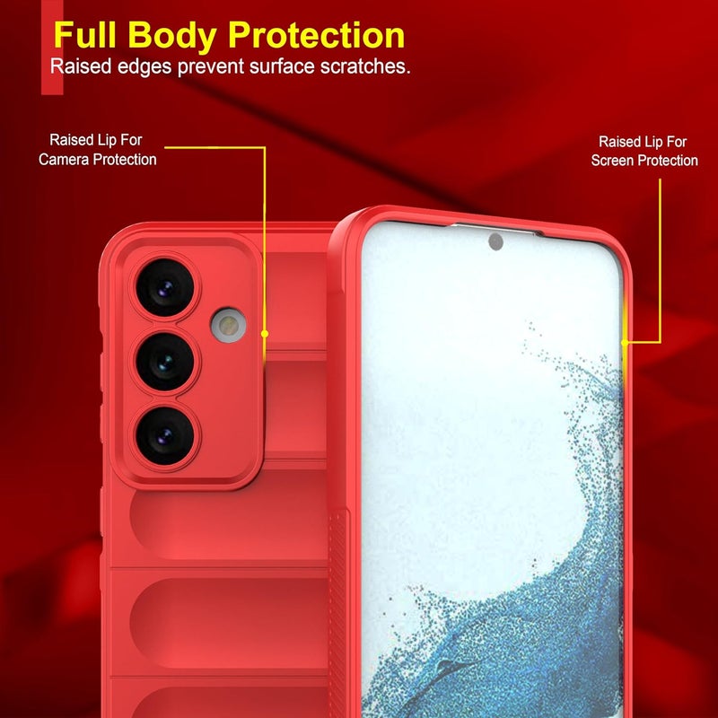 ZAPCASE غطاء خلفي لجهاز سامسونج جالاكسي S24 5G | متوافق مع غطاء خلفي لجهاز سامسونج جالاكسي S24 5G | غطاء سائل سيليكون سحري مع حماية الكاميرا | أحمر - Image 3