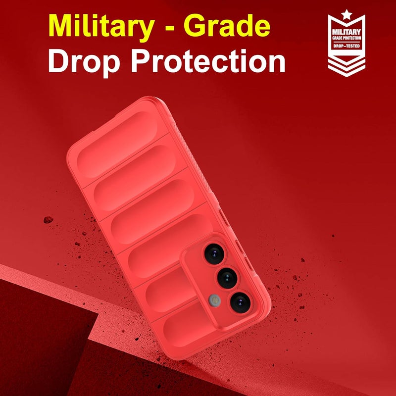 ZAPCASE غطاء خلفي لجهاز سامسونج جالاكسي S24 5G | متوافق مع غطاء خلفي لجهاز سامسونج جالاكسي S24 5G | غطاء سائل سيليكون سحري مع حماية الكاميرا | أحمر - Image 5