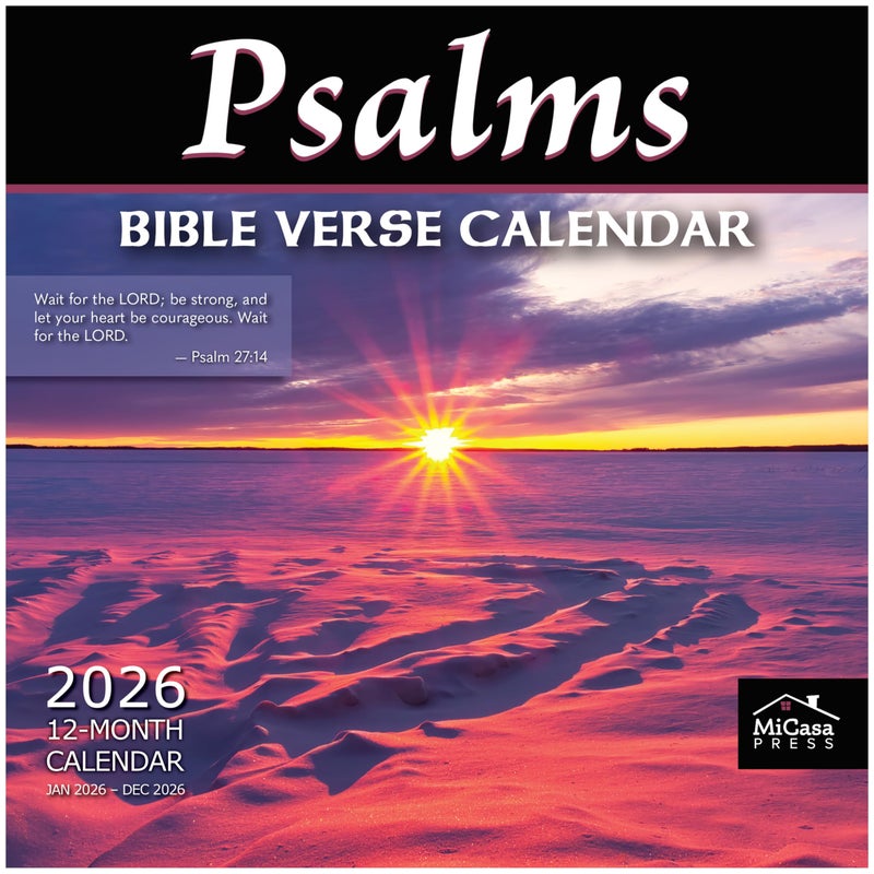 MICASA PRESS Christian Wall Calendar 2026 | Psalms with Bible Verses | 12 Month | 12" x 24" When Open | Thick & Sturdy Paper | Holiday Gift | Inspirational Religious Scripture Christian Calendar 2026 - Image 1