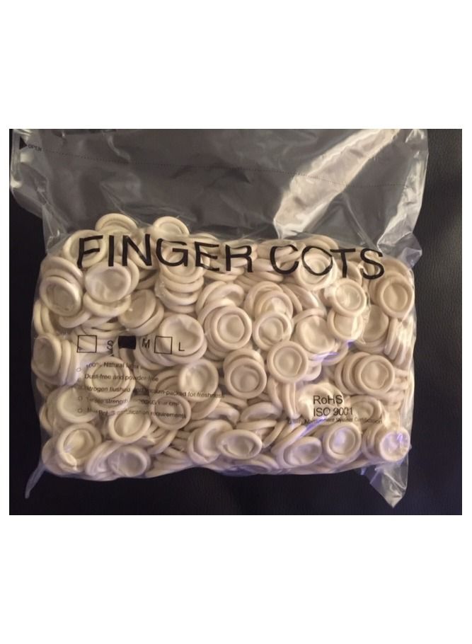 GARAMI 200pcs Latex Finger Cots Disposable Anti Static Rubber Fingertips for Topical Application Nail Art Electronic Repair Painting Jewelry Cleaning White - Image 1