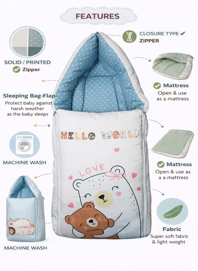 Tiny Tycoon 3 in 1 Baby Carry Bed, Sleeping Bag & Carry Nest, Cotton Baby Bedding for New Born & Infant, Portable Bassinet, for Carrying & Unisex Baby Sleeping Bed | 0 to 2 Years - Image 4
