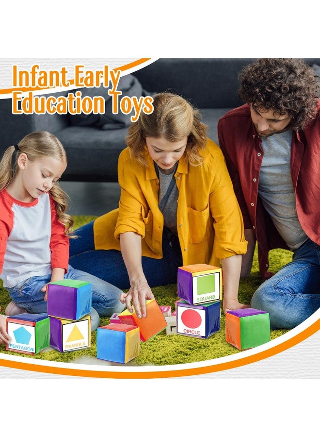 Yilloog 4 Pcs Large Foam Dice with Pockets DIY Education Playing Game Soft Dice Kids Infant Early Education Cube Learning Teaching Stacking Blocks Toys Photo Child(3.94 Inch,Stylish Color) - Image 5