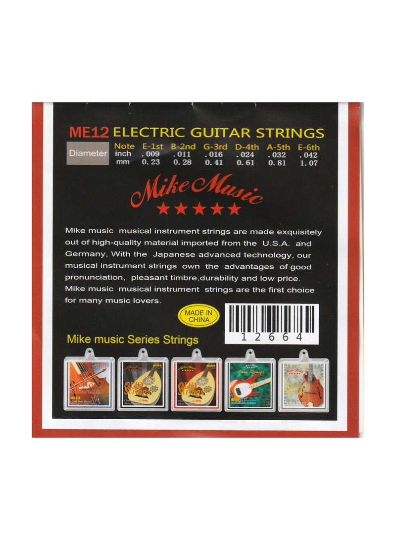 Mike Music Nickel Plated Steel Electric Guitar Strings (09-42)(Electric Guirar Strings ME12) - Image 2