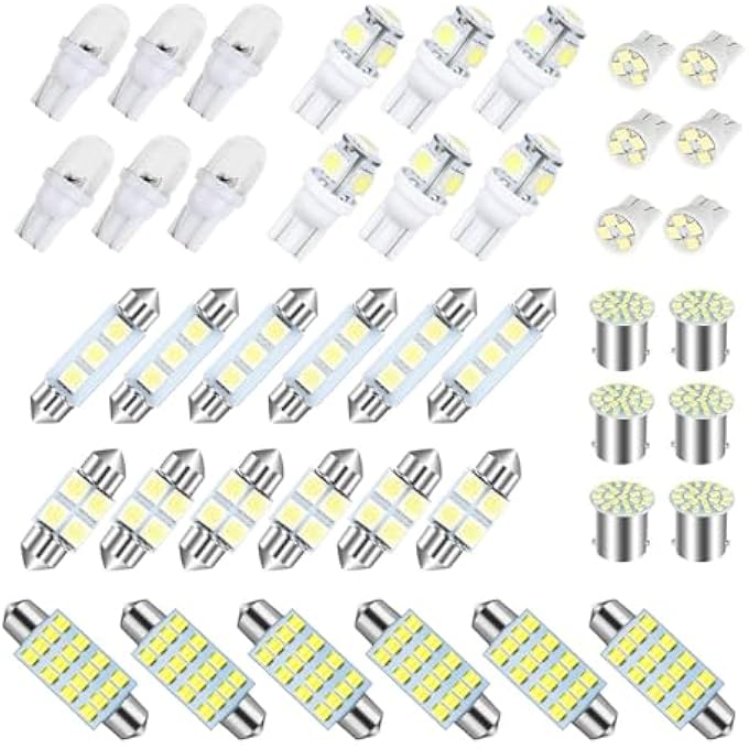 KASTWAVE 42 Pcs Led Car Bulb Kit T10 31Mm 36Mm 41Mm 1157 Bright Replacement For Dome Map Door And License Plate Lights - Image 2