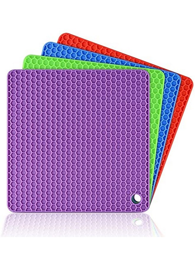 P-Plus International Silicone Trivets Mat for Dish Hot Pads for Counter Top,Pan and Pot Heat Resistant Hot Protector (Square_B Pack of 6 Random) - Image 3