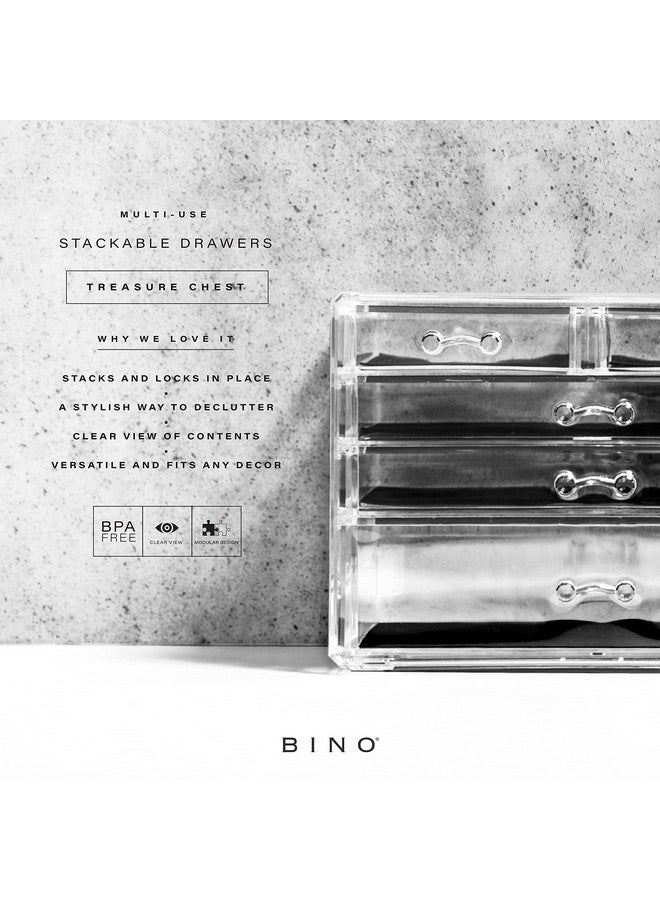 BINO THE MANHATTAN SERIES Acrylic Makeup Drawer Organizer-3 Large 2 Small Drawer | Clear Beauty Organizers and Storage| Cosmetic & Makeup Drawer| Home Organization| Jewelry & Vanity Accessories Drawer - Image 2