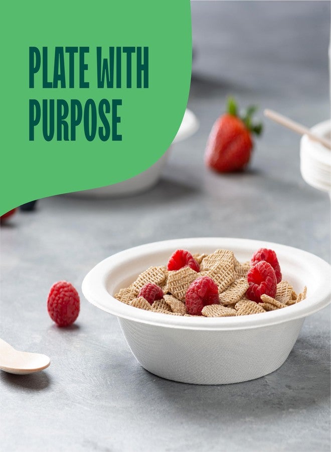 Stack Man 100% Compostable Disposable Paper Bowls [125-Pack] - {PFAS-Free} - {BPI Certified} - [12 oz] Heavy Duty, Eco-Friendly, Biodegradable Bagasse Hot Soup Bowls - Thick White 12oz Bowl Plates by Stack Man - Image 3