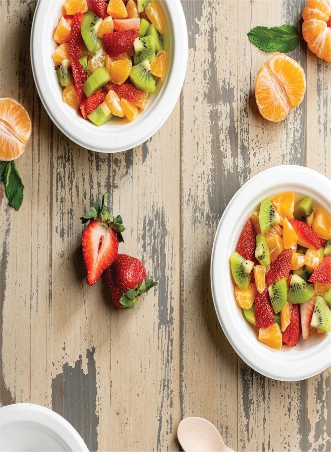 Stack Man 100% Compostable Disposable Paper Bowls [125-Pack] - {PFAS-Free} - {BPI Certified} - [12 oz] Heavy Duty, Eco-Friendly, Biodegradable Bagasse Hot Soup Bowls - Thick White 12oz Bowl Plates by Stack Man - Image 4