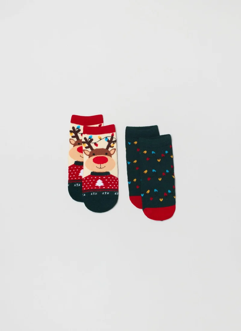 او في اس Ovs Boys Reindeer Slipper Socks