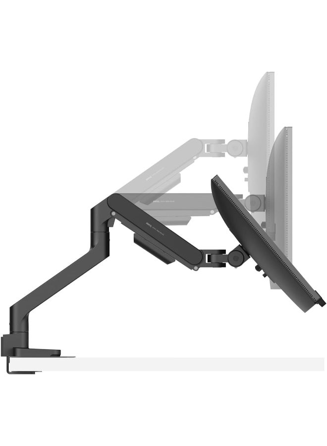 BenQ BSH01 Ergo Monitor Arm, Gas Spring Desk Mount 17–45" up to 20kg, Heavy Duty, Curved Monitor Compatible, Top Clamp/Grommet, No Sag, VESA 75x75/100x100, reinforcement plate,5Y Warranty - Image 3