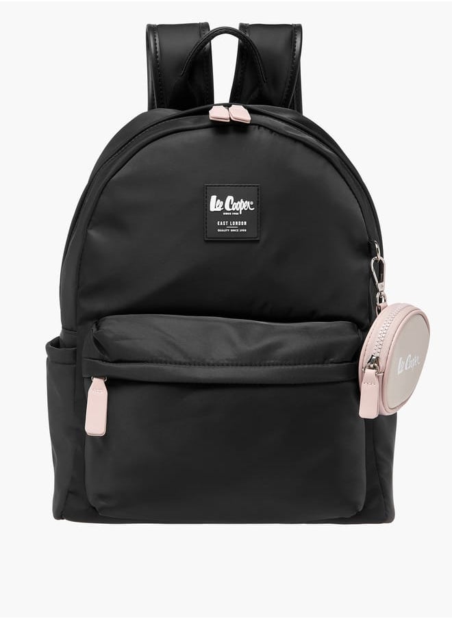 Lee Cooper - Women Logo Print Backpack with Adjustable Shoulder Straps and Coin Pouch - 31x41x19 cm - Image 1
