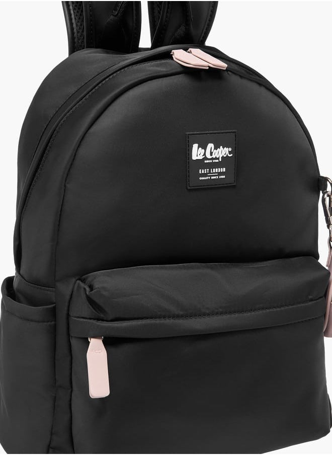 Lee Cooper - Women Logo Print Backpack with Adjustable Shoulder Straps and Coin Pouch - 31x41x19 cm - Image 1