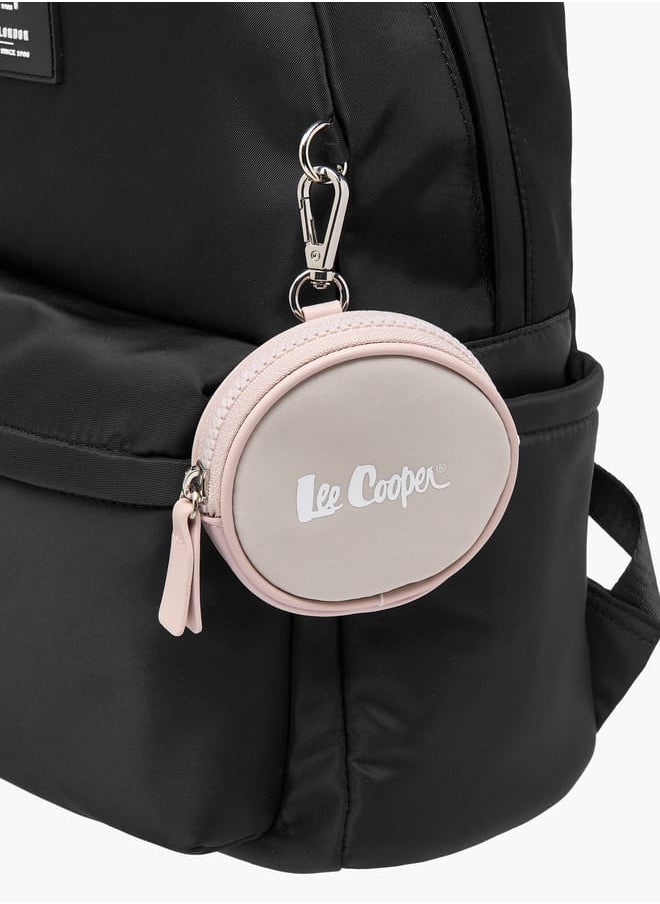 Lee Cooper - Women Logo Print Backpack with Adjustable Shoulder Straps and Coin Pouch - 31x41x19 cm - Image 1