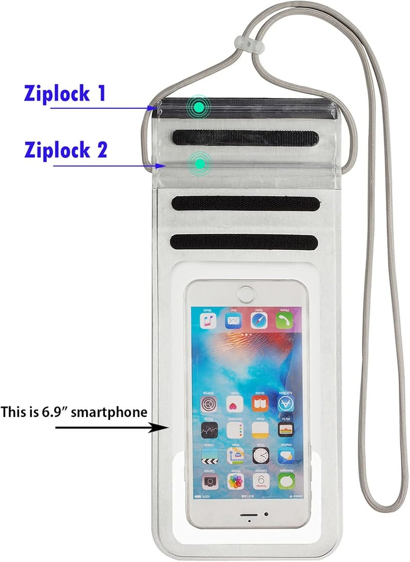Baitoo Waterproof Phone Pouch,IPX8 Waterproof Phone Case Bag Holder Dry Pouch for iPhone 13 Pro Max/13 Pro/13/12/12 Pro Max/11/11 Pro Max/Xs Max/XR to 6.9" for Kayaking Swimming Beach(Silver) - Image 4
