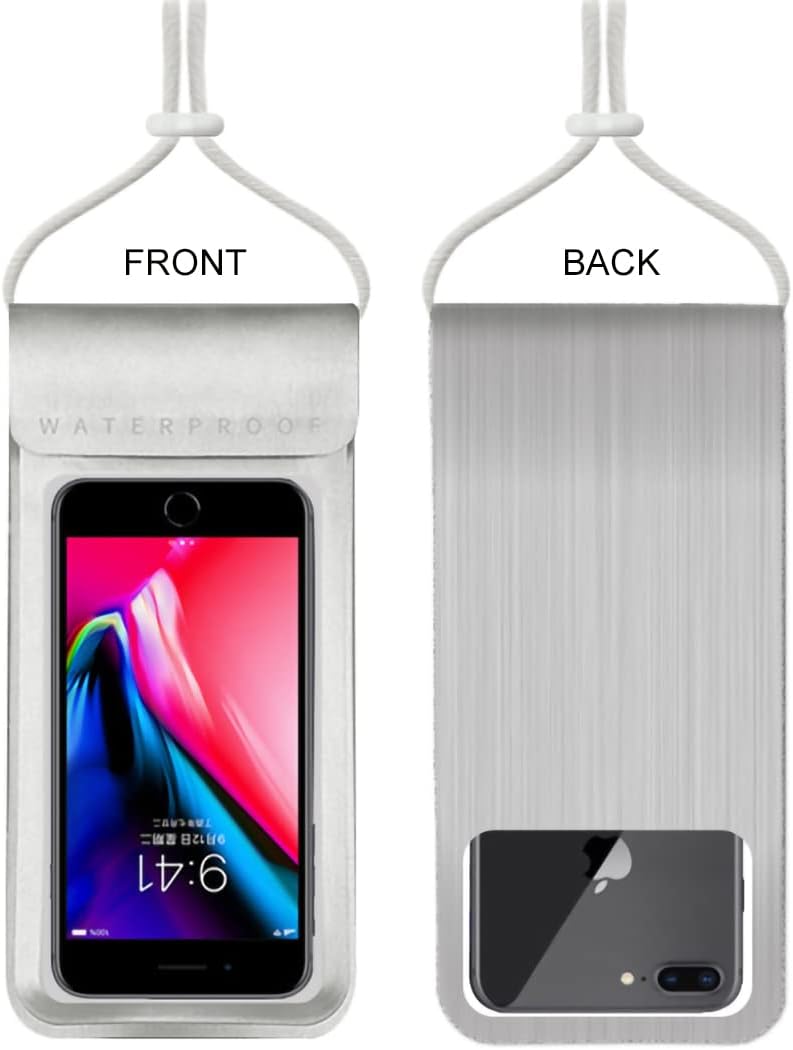 Baitoo Waterproof Phone Pouch,IPX8 Waterproof Phone Case Bag Holder Dry Pouch for iPhone 13 Pro Max/13 Pro/13/12/12 Pro Max/11/11 Pro Max/Xs Max/XR to 6.9" for Kayaking Swimming Beach(Silver) - Image 2