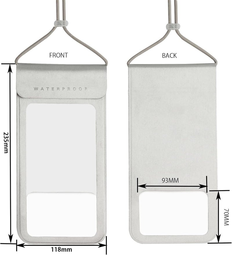 Baitoo Waterproof Phone Pouch,IPX8 Waterproof Phone Case Bag Holder Dry Pouch for iPhone 13 Pro Max/13 Pro/13/12/12 Pro Max/11/11 Pro Max/Xs Max/XR to 6.9" for Kayaking Swimming Beach(Silver) - Image 3