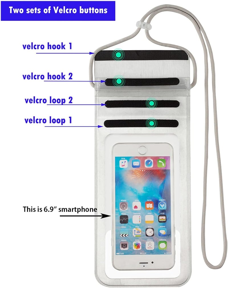 Baitoo Waterproof Phone Pouch,IPX8 Waterproof Phone Case Bag Holder Dry Pouch for iPhone 13 Pro Max/13 Pro/13/12/12 Pro Max/11/11 Pro Max/Xs Max/XR to 6.9" for Kayaking Swimming Beach(Silver) - Image 5