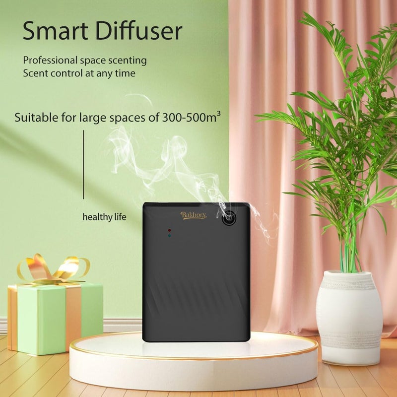 Bakhory Essential Aroma Diffuser with Bluetooth, Aromatherapy Scent Diffuser, Large Coverage 300-500 m³, Aroma Diffuser for Home, Office, Mall, Hotel with 200ml, Black - Image 1