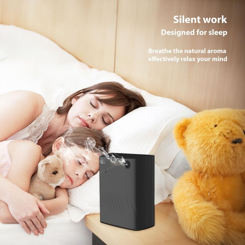 Bakhory Essential Aroma Diffuser with Bluetooth, Aromatherapy Scent Diffuser, Large Coverage 300-500 m³, Aroma Diffuser for Home, Office, Mall, Hotel with 200ml, Black - Image 2