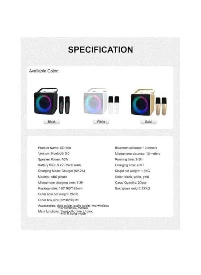 SDRD 200W High Power Bluetooth Portable Sound Speaker, Powerful Bass, Wireless Connectivity, IPX7 Waterproof, LED Lights, Long Battery Life – Perfect for Outdoor Parties, Camping, Beach, and Home Use – High-Performance Sound System with Superior Audio Quality  - Image 3