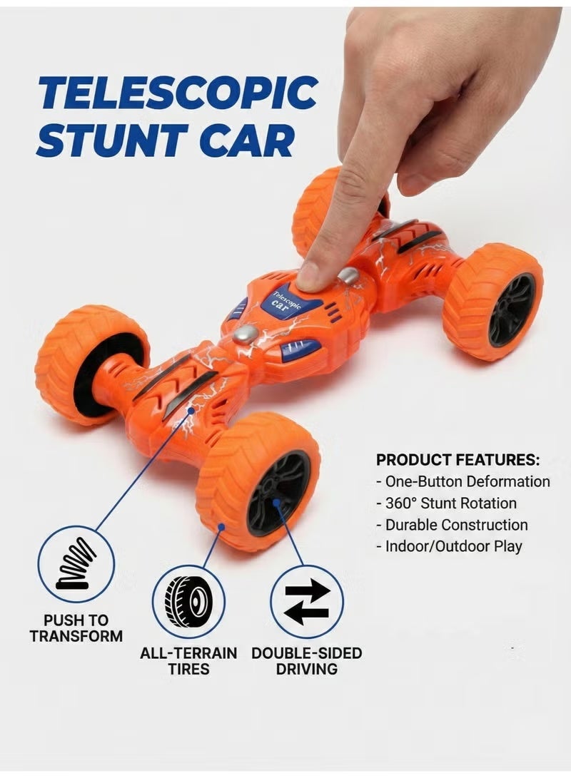 Pull Back Monster Truck Toys for Boys & Girls – Friction Powered Telescopic Spring Car Combo Pack | Non-Electric Inertia Vehicle Playset for Toddlers | All-Terrain Big Wheel Off-Road Stunt Car | Press & Go Birthday Gift - Image 3